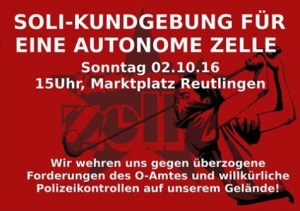 Solidaritätskundgebung für die Zelle in Reutlingen